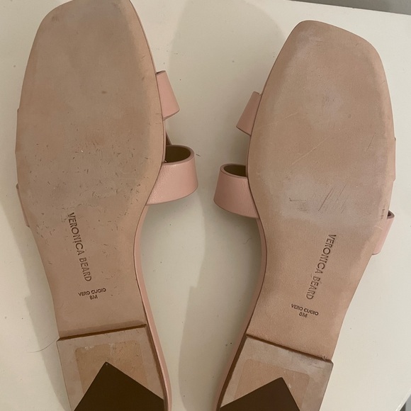 Veronica Beard Blush Sandals with Gold Accents - Picture 2 of 3